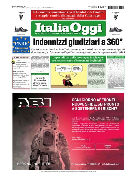 Italia oggi : quotidiano di economia finanza e politica